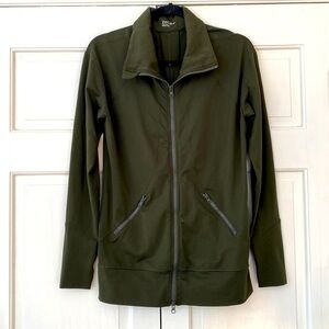 Zella Presence Training Jacket Full Zip Track Jacket Olive Green‎ Gray Zip Small